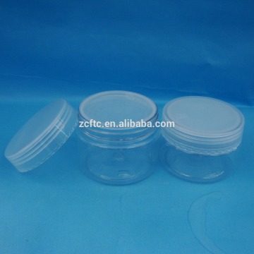Empty 50ml 100ml 250ml plstic cosmetic jar container / clear empty plastic cream bottle with cap for personal care