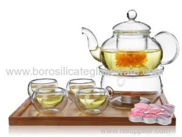 Mouth Blown Borosilicate Glass Mate Teas Teaware Sets 
