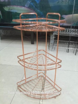 NEW Bathroom Gold Brass Corner Shelf Shower Caddy Storage Dual Tiers