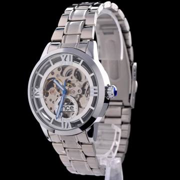 Luxury skeleton automatic mechanical wrist watch