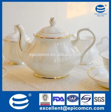 fine porcelain tea pot, tea pot with luxury gold border