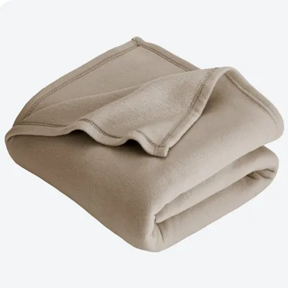 Cozy Thin Double Bed Polar Fleece Blanket - 200gsm, Anti-Fuzz, Stain Resistant, Foldover Hem, Good Price