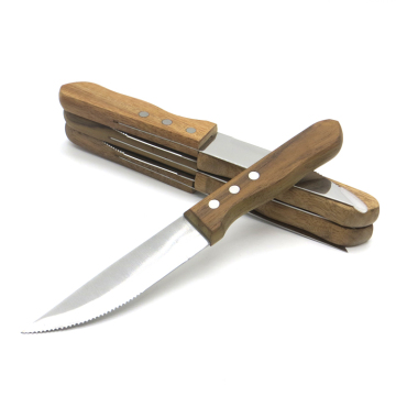 Yangjiang Professional Half Serrated Steak Knife with Wood Handle