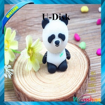Soft PVC Panda Shape usb flash disk , cartoon animal usb flash disk