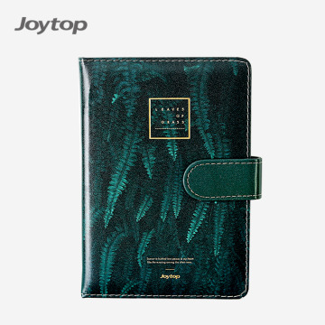 Custom Leaves of Grass A6 PU Leather Magnetic Buckle Notebook Journal with Pen Loop