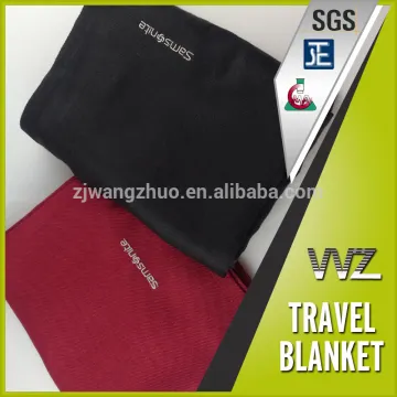 100% Modacrylic flame retardant woven travel blanket with embroidery logo