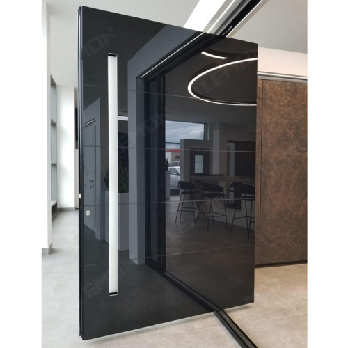 Modern Mirror Pivot Entrance Door With Led Light