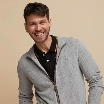 Sudadera de cremallera de bordado para hombre jacquard para hombre