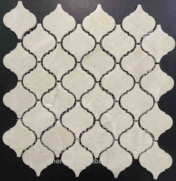 ST05 Carrara Beige Lantern Glim Scaldfish Marble Natural Stone Mosaic
