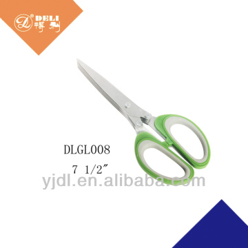 2016 hot sale rubble handle 5 blade kitchen scissor