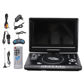 NEW-9.8 Inch Portable Home Car DVD Player VCD CD Game TV Player USB Radio Adapter Support FM Radio Receiving-EU Plug