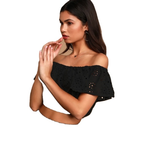 2020 Off Shoulder Chiffon Crop Top Women