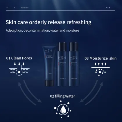 Men'sCool skin care products clean Three piece set