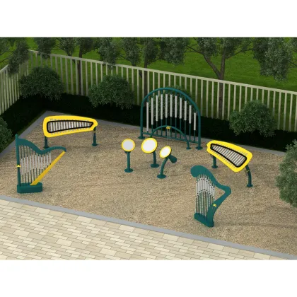 Outdoor Children's Playgrounds: Musical Instruments, Percussion Music, and Fun Equipment for Playtime