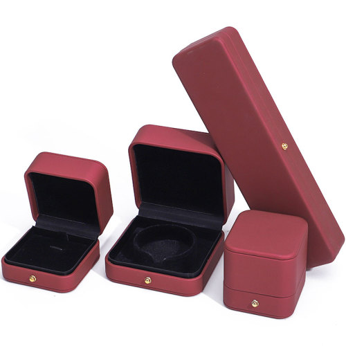 Luxury Red PU Leather Jewelry Box Packaging