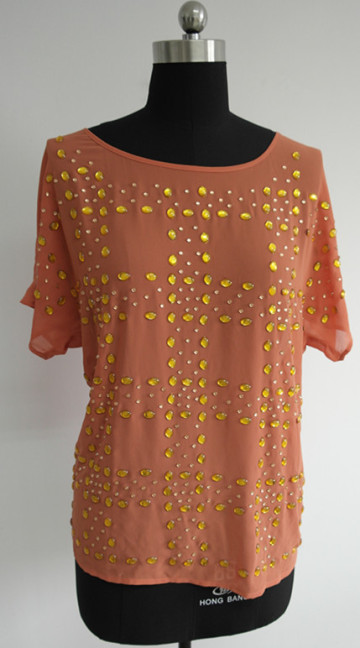 Fashion Ladies Rhinestone top shirt