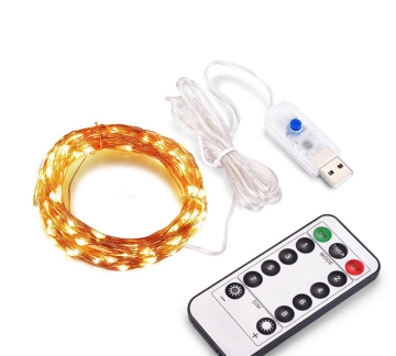 USB Remote Control Waterproof Copper Wire Curtain Light for Indoor/Outdoor Christmas Decoration