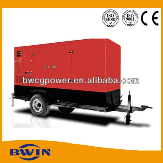 diesel trailer mounted generator with wheel hub
