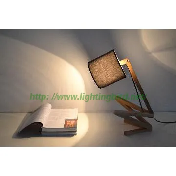 Modern wood table lamp for motel decoration