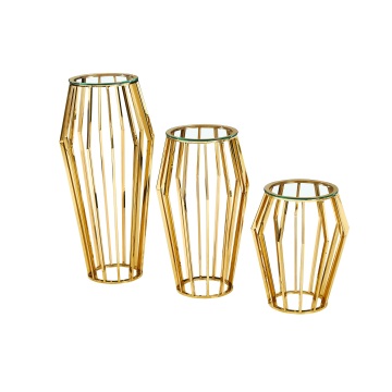 Juego de soporte de flores de oro moderno