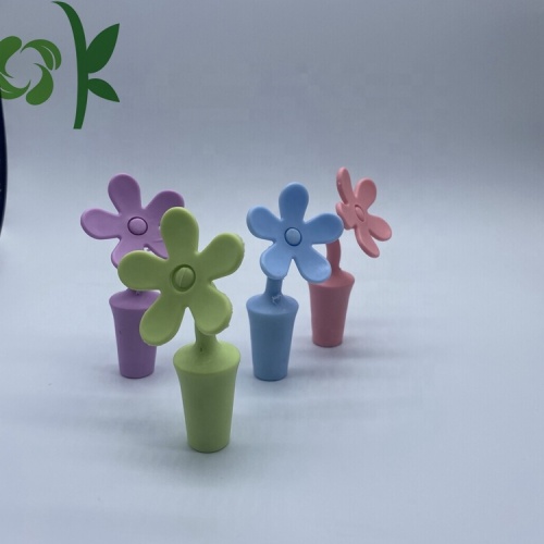 Çiçek Tasarım Silikon Şişe Tıpası