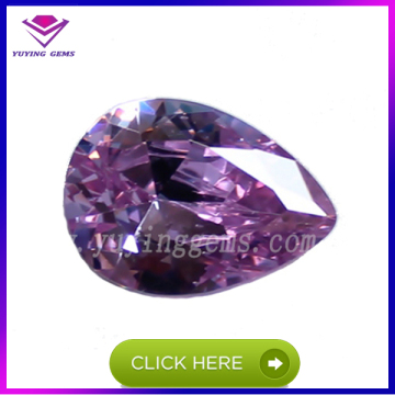 Synthetic Cubic Zirconia Pear Violet Colored CZ Loose Gemstone