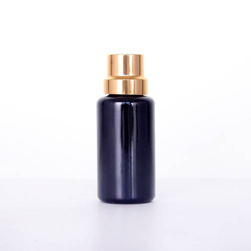 Black Round Glass Bottle With Golden Screw Caps