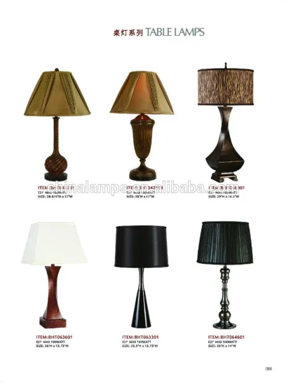 Modern furniture living room sofa set reading light metal table lamps with deep color lampshade for hotel guest room decoration