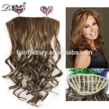 Easy wear fashion style synthetic ponytail top quality half wig hair extension