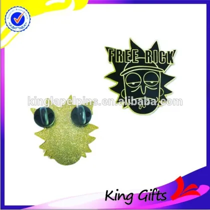 Rick and Morty,Rick Sanchez's portrait lapel pin ,free Rick hard enamel pin bagde with shiny giltter