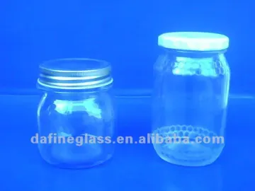 500G clear round shape custom made glass honey bottles honey jar wholesale