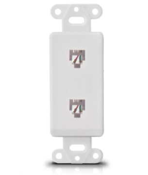faceplate network face plate insert white/ivory dual RJ-11/ rj14 rj45 rj11 splitter