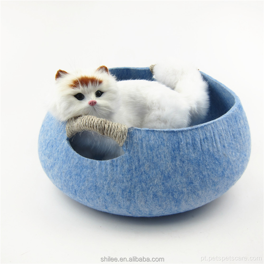 Cama de lã de caverna de lã de cama de gato lavável