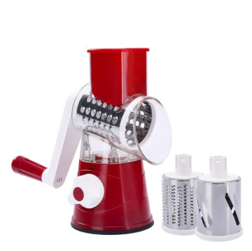 Kitchen Rotary Cheese Grater & Vegetable Slicer with 3 Interchangeable Blades