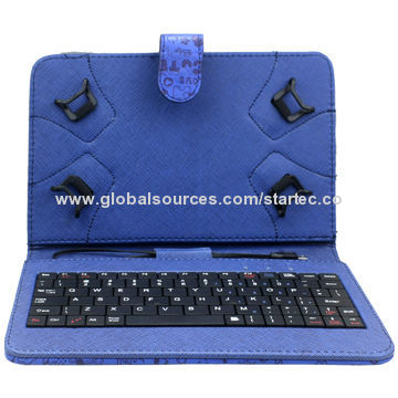Tablet keyboard with elastic clasp, supports tablets from 7'' to 8''