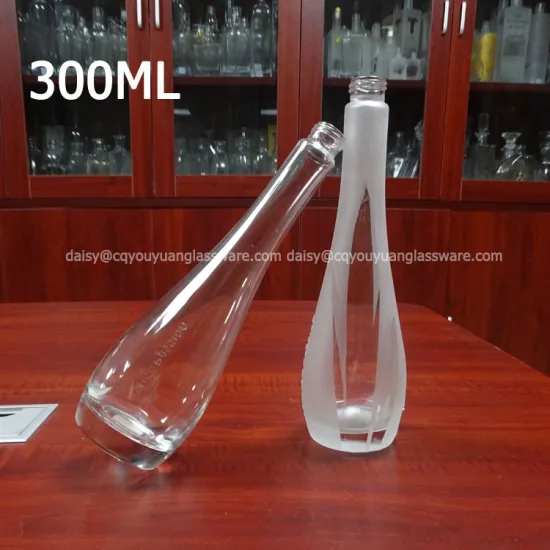 Factory wholesale special shape elegant spirit 30cl glass bottle