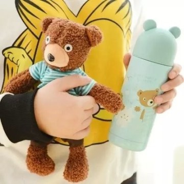 2015 authentic fashion cartoon sugar bear stainless steel heat/cold advertising gift mug