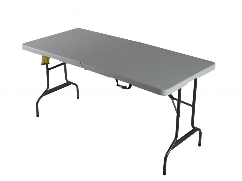 White plastic fold up tables