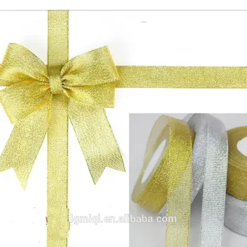 Colorful Handmade Decorative Metallic Ribbon Flowers For Packing