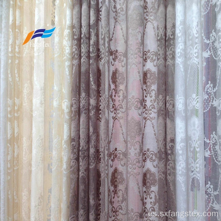 Poliéster bordado tela de cortina de tapicería de gasa pura