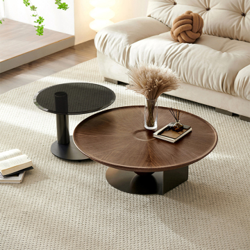 Rikkasi Customized Walnut Wood Feneer Center Couchtisch