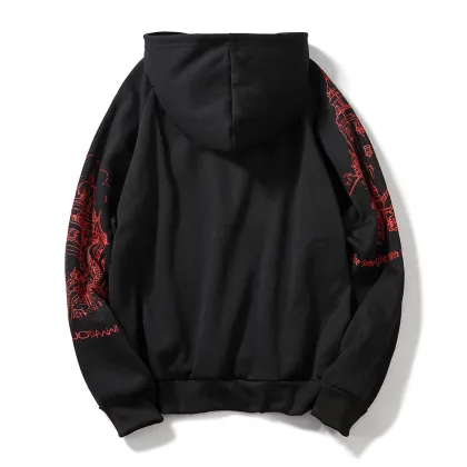 Mens Print Long Sleeve Pullover Sweater Hoodies Sweatshirts