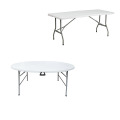 Mesa de banquete de casamento dobrável de plástico redondo branco