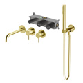 Wall Mounted Brushed Nickel Bathtub Faucet With Shower