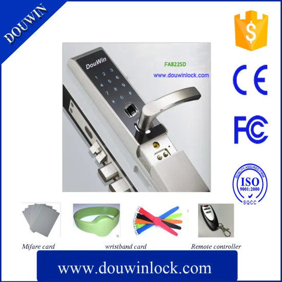 Remote control electrical panel bathroom door lock with key