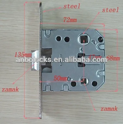 passage safety brass key lock