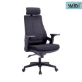 Silla de oficina de malla reclinable negra giratoria