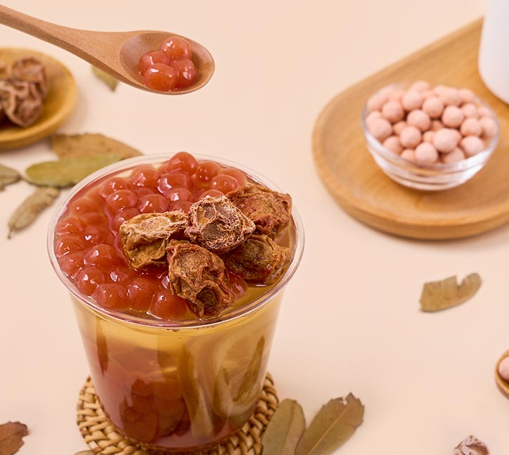 perlas de tapioca con sabor a fruta