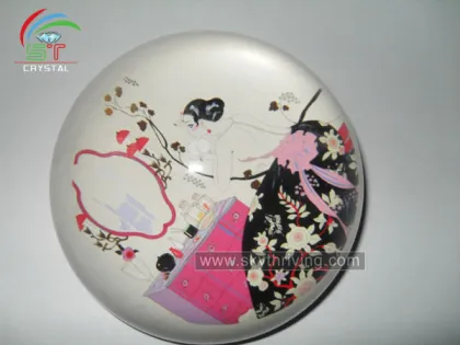 handmade glass photo paperweight