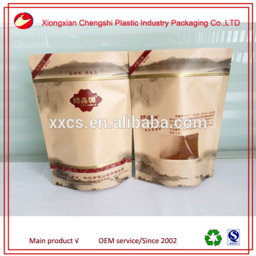 New product recycled printed brown paper bag with window